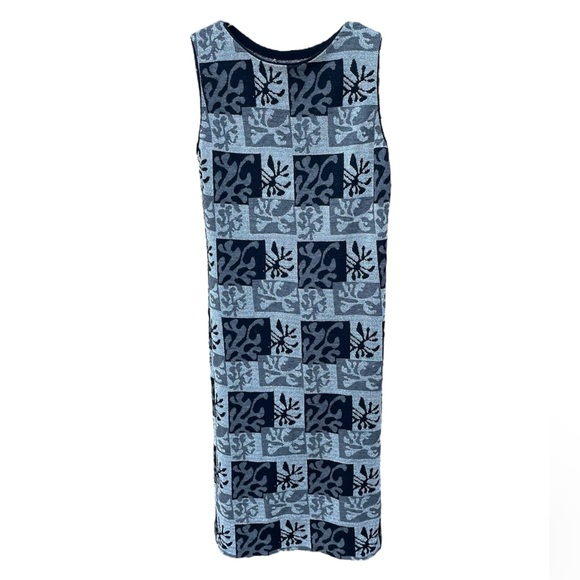 Vintage 60s Goldworm knit abstract print black and silver dress - Picture 8 of 15